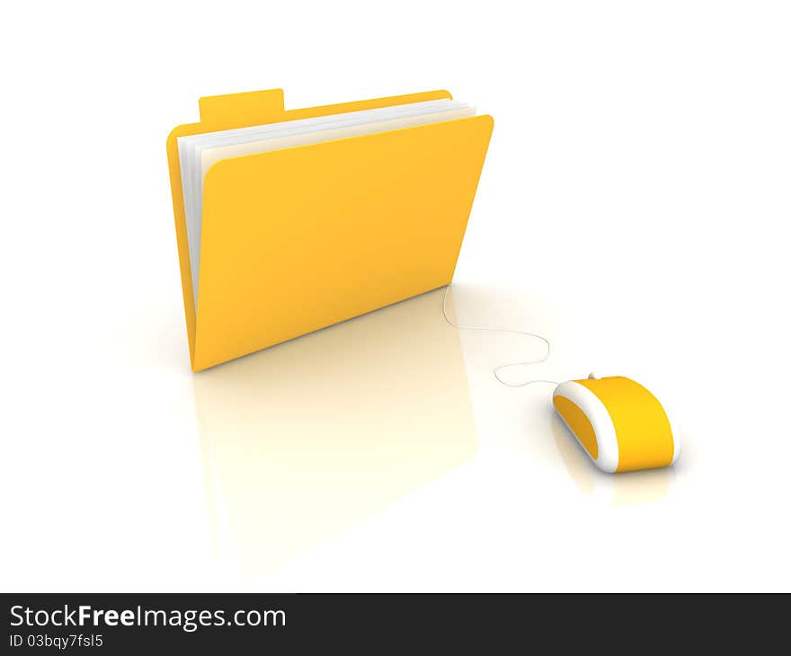 Folder concept in 3D style