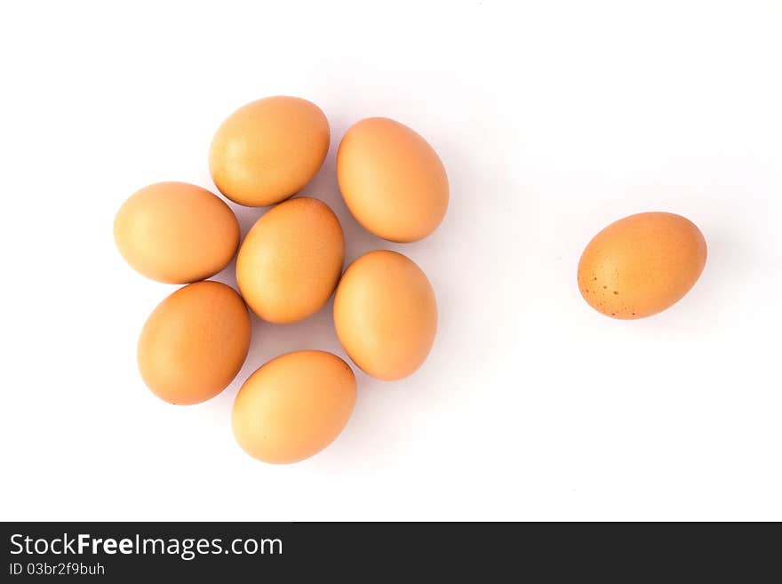 Eggs isolated on white background