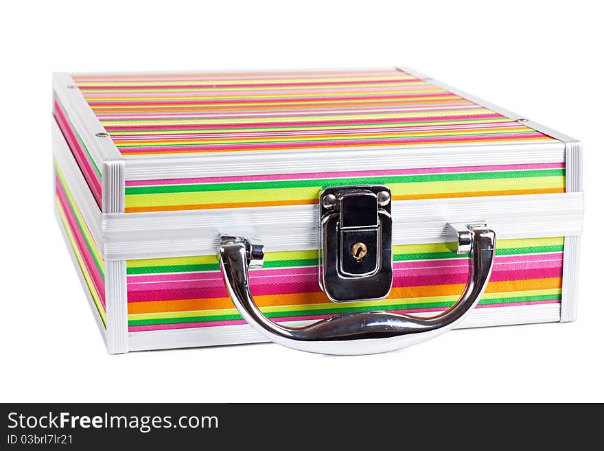 Colorful travel case isolated over white