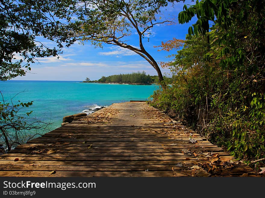 The road around the beautiful island. The road around the beautiful island