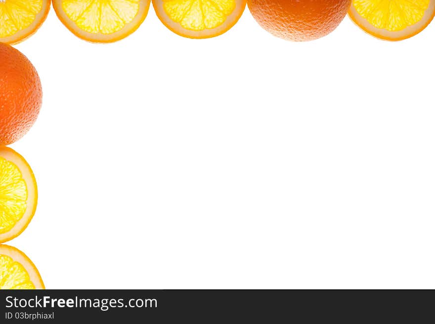 Orange frame isolated on white background