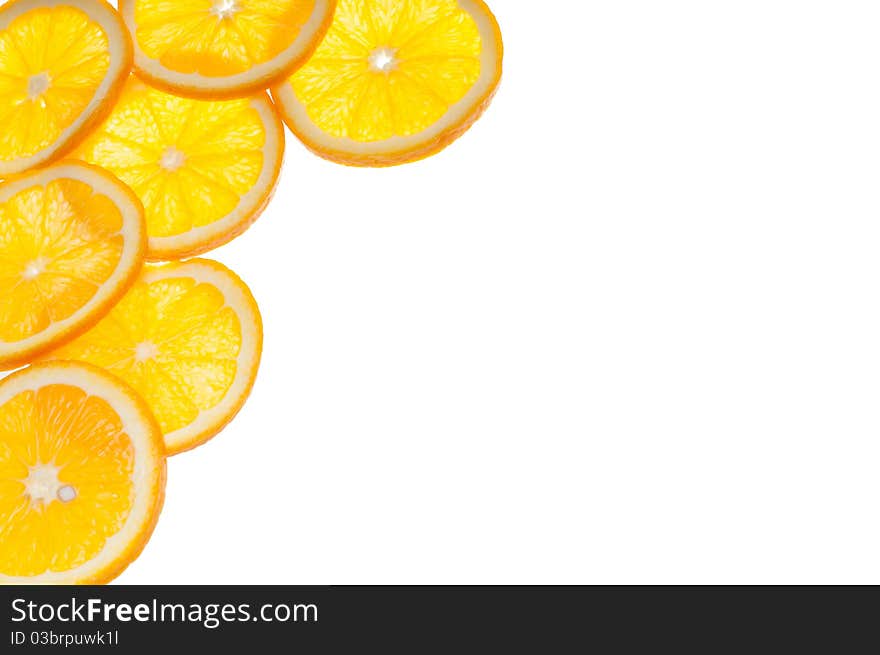 Orange frame isolated on white background