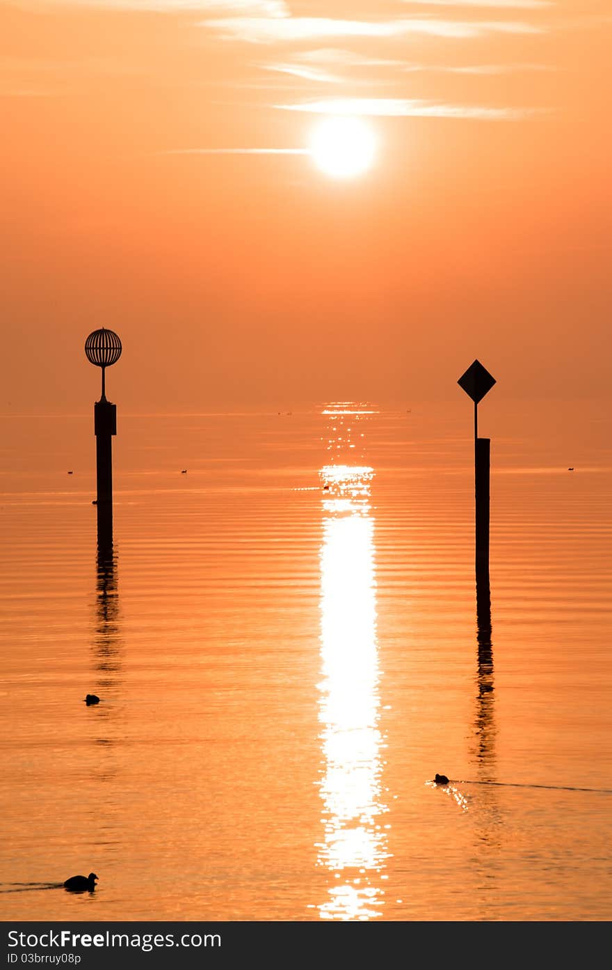 Sunrise at lake constance, germany