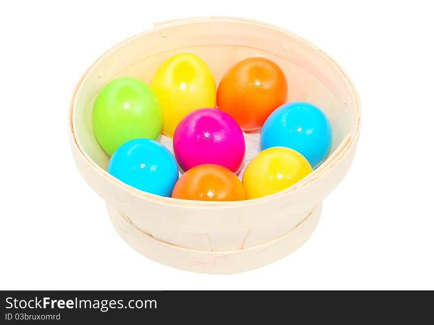 Easter day colorful eggs on a white background