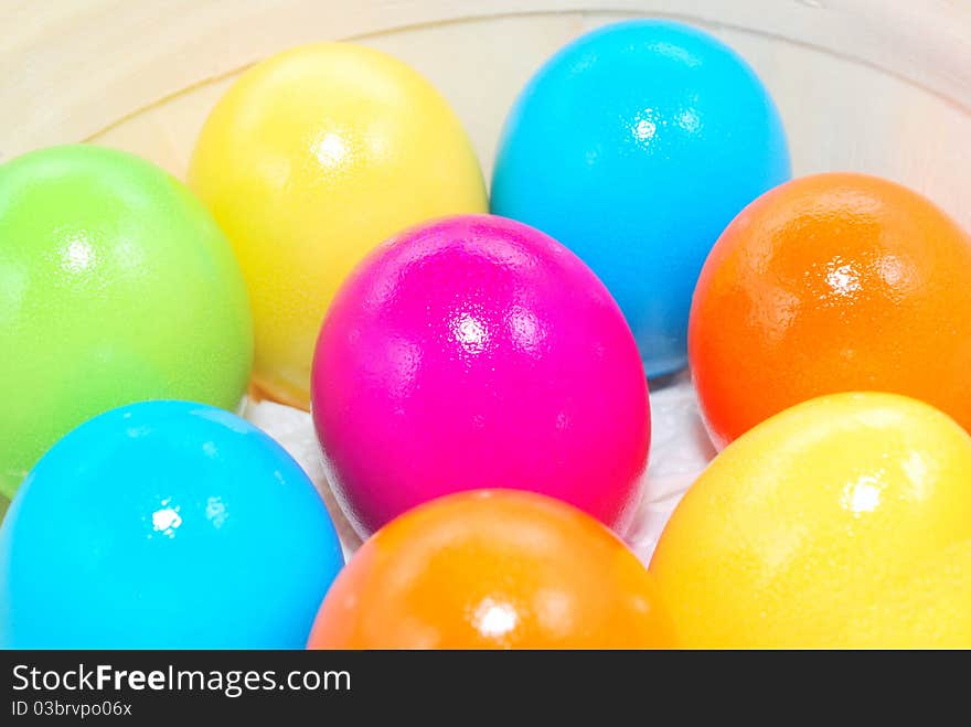 Easter day colorful eggs on a white background