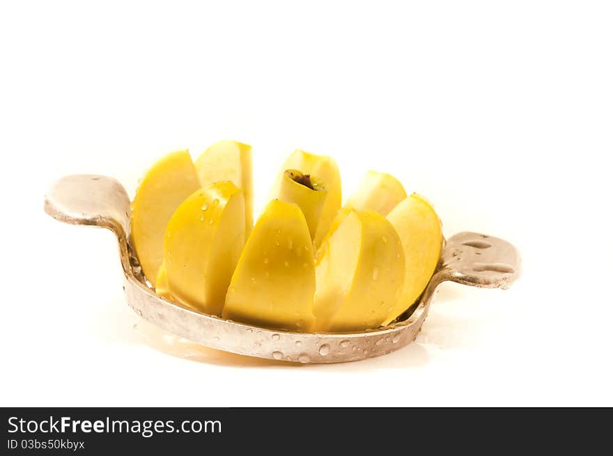 Yellow Apple On A White Background