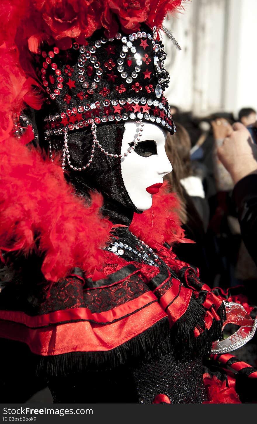 Carnival figure mask in St.Mark´s Square in Venice Italy. Carnival figure mask in St.Mark´s Square in Venice Italy