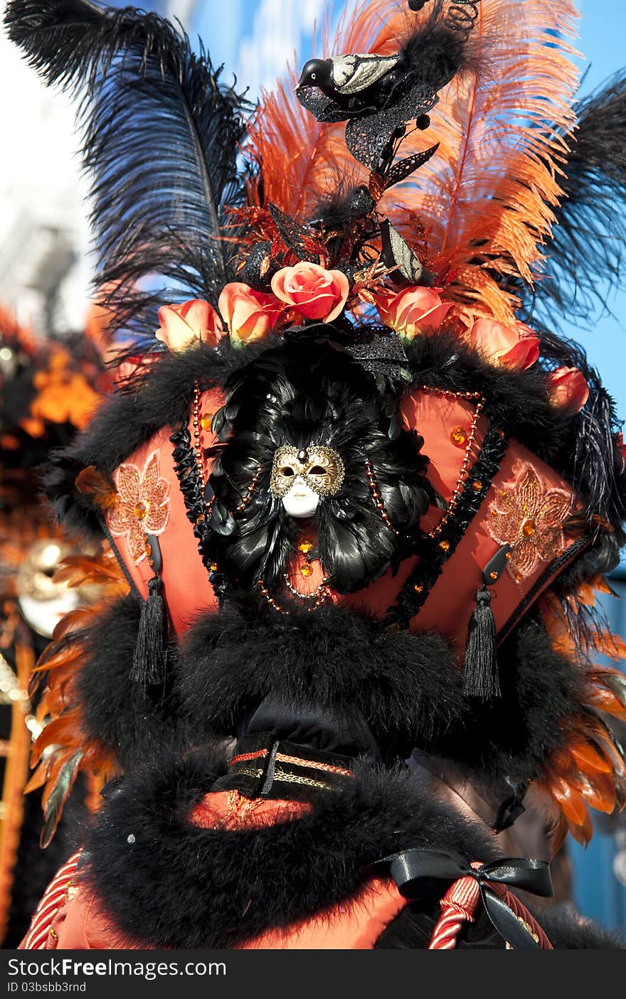 Carnival figure mask in St.Mark´s Square in Venice Italy. Carnival figure mask in St.Mark´s Square in Venice Italy