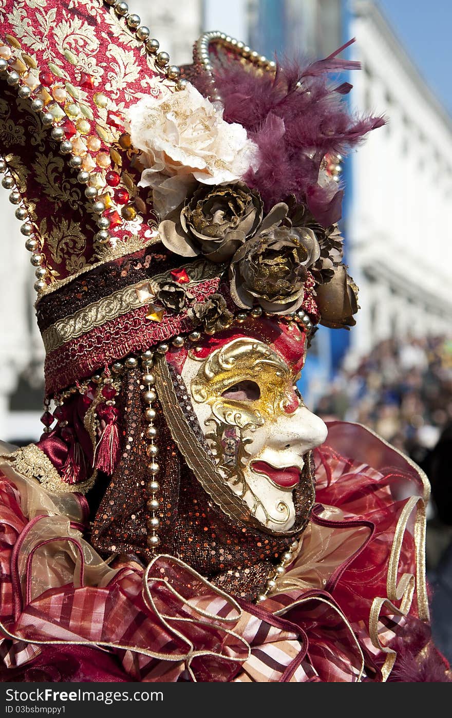 Carnival figure mask in St.Mark´s Square in Venice Italy. Carnival figure mask in St.Mark´s Square in Venice Italy