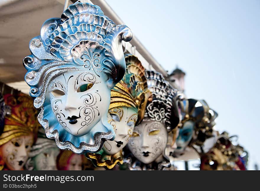 Carnival figure mask in St.Mark´s Square in Venice Italy. Carnival figure mask in St.Mark´s Square in Venice Italy