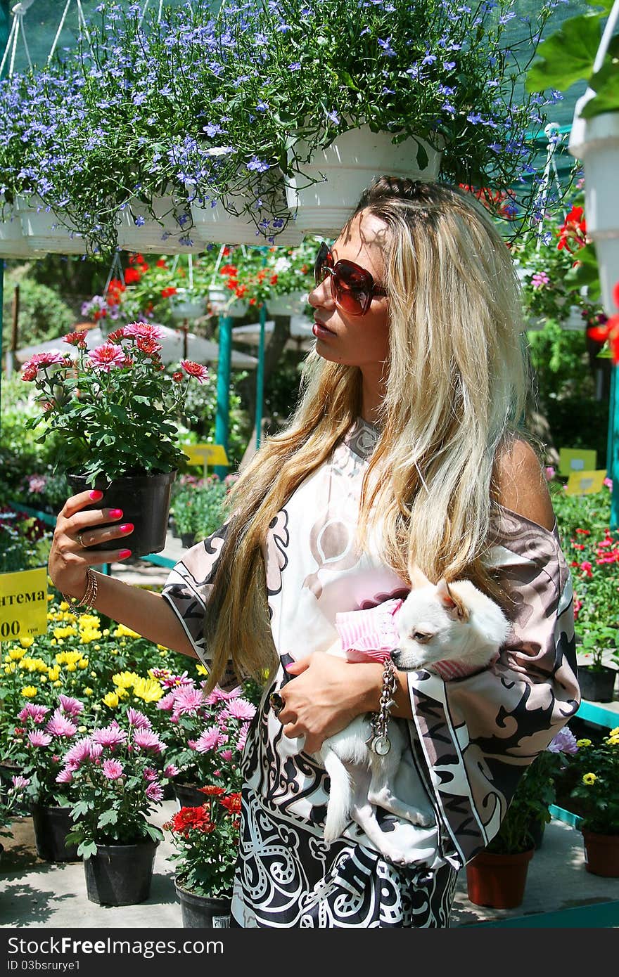 Woman buying new plants