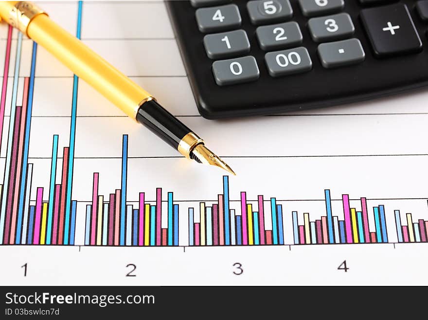 Financial charts and graphs on the table