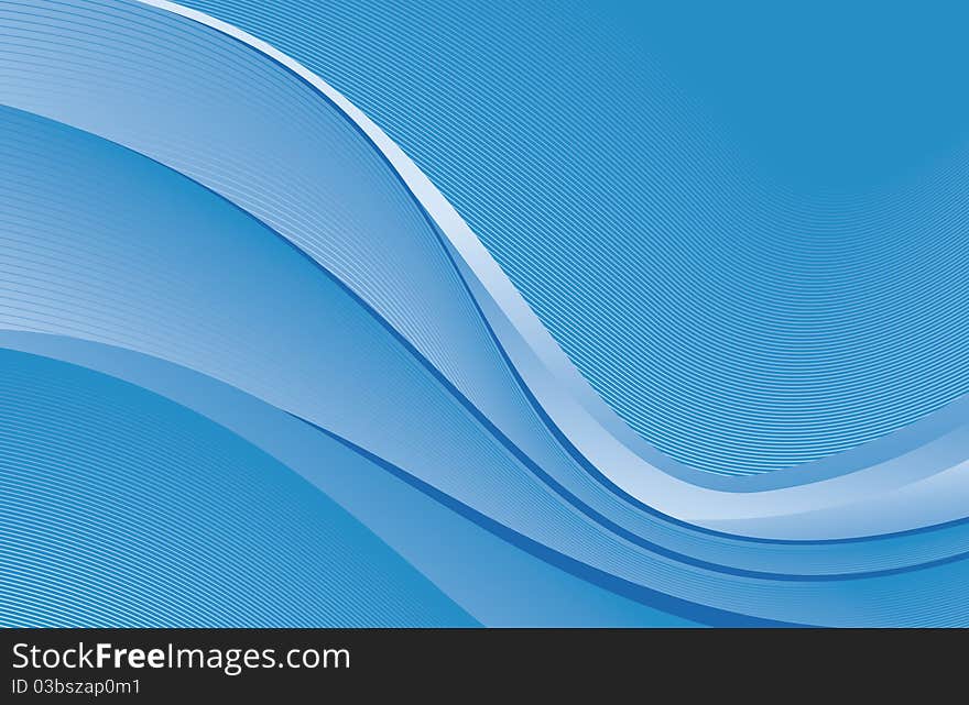 Abstract blue background, elegance wave.