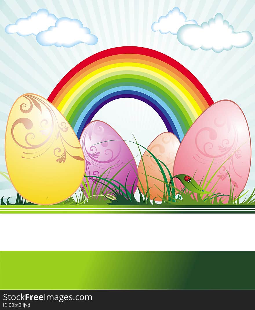 Easter background with eggs and