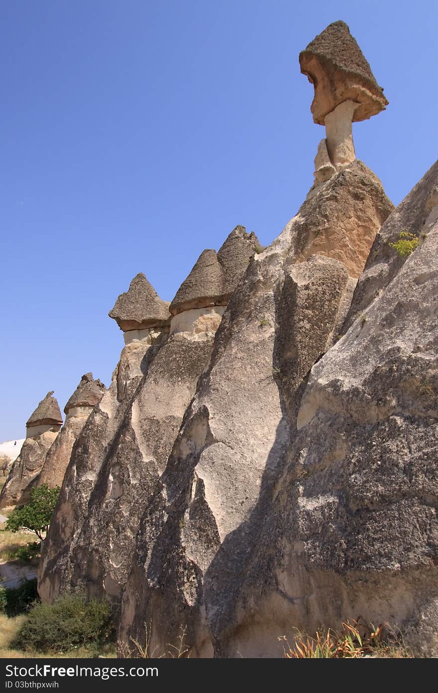 Fairy Chimneys close to Goreme in Cappadocia