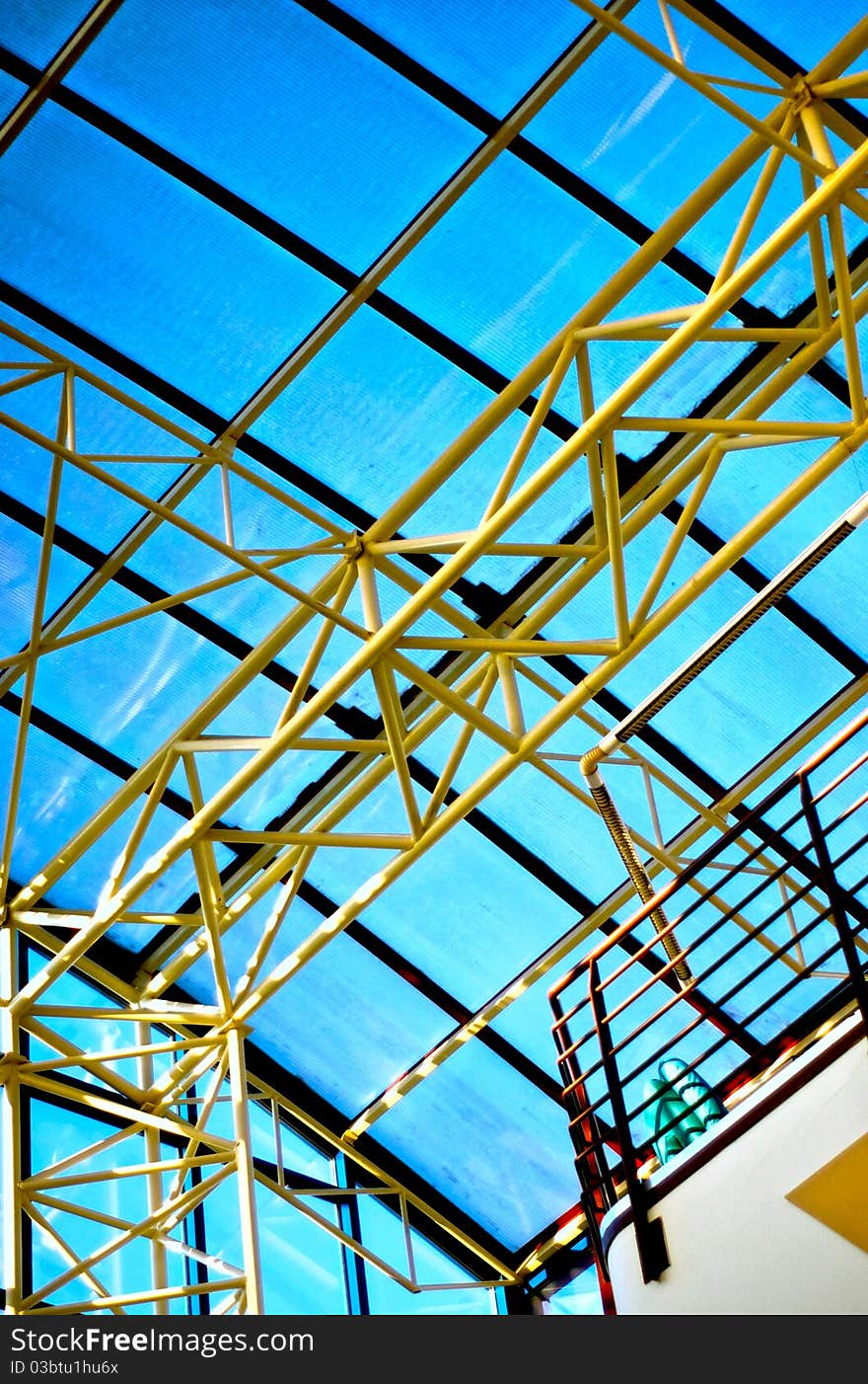 Metal construction of the glass roof