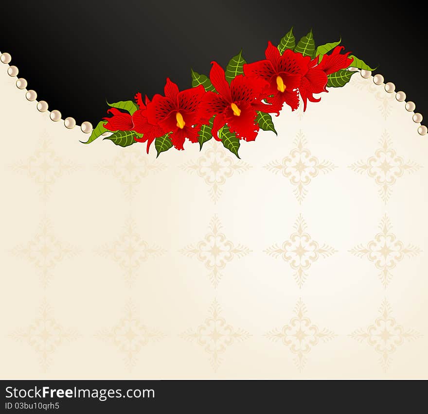 Background with beautiful orchids for a design