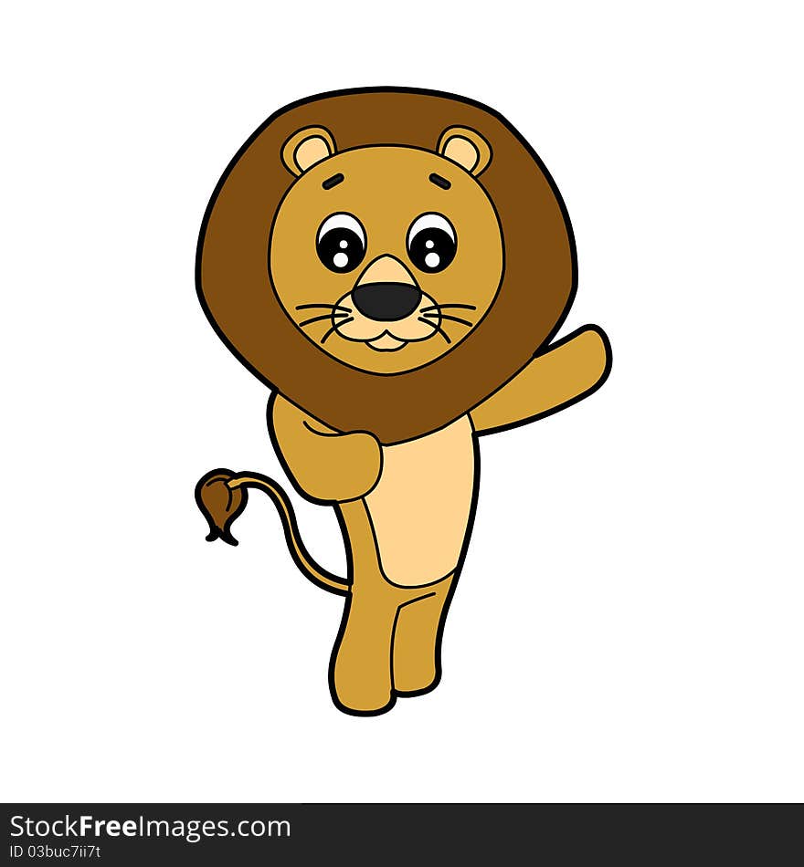 Cute Lion Cartoon Character. Has various uses.