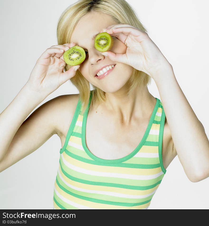 Woman With Kiwi