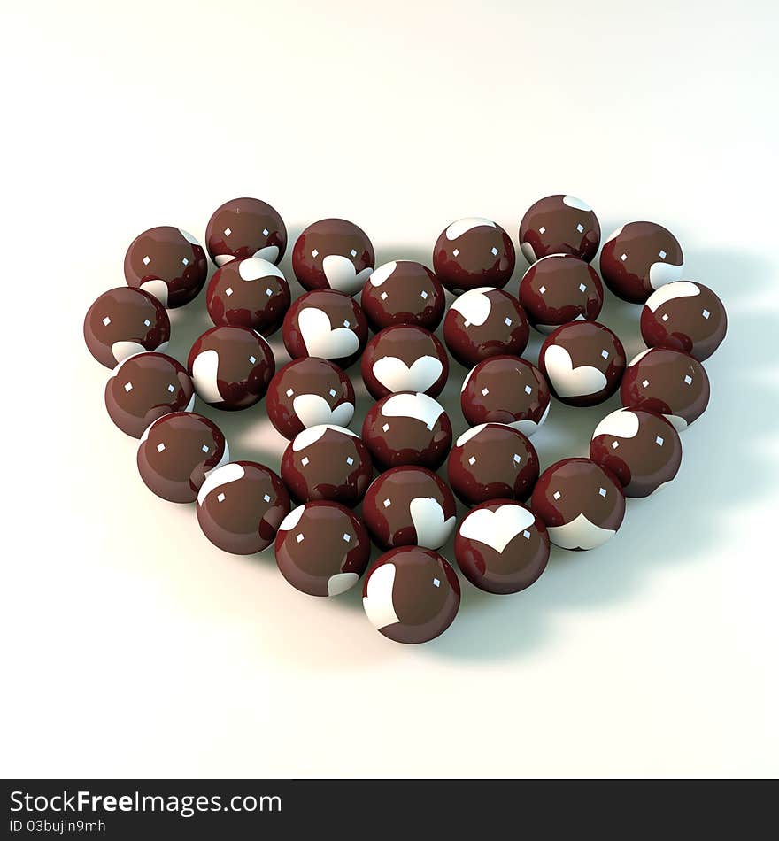 Beads in heart shape