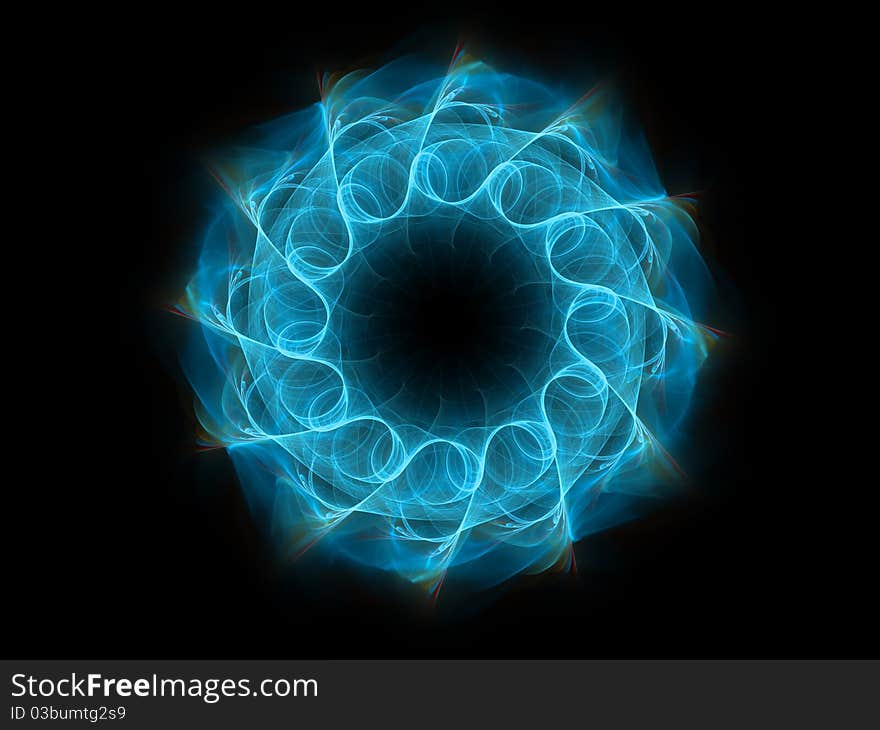 Attractive abstract fractal radial form on the subject of symmetry, grace, beauty, decoration and modern technologies. Attractive abstract fractal radial form on the subject of symmetry, grace, beauty, decoration and modern technologies