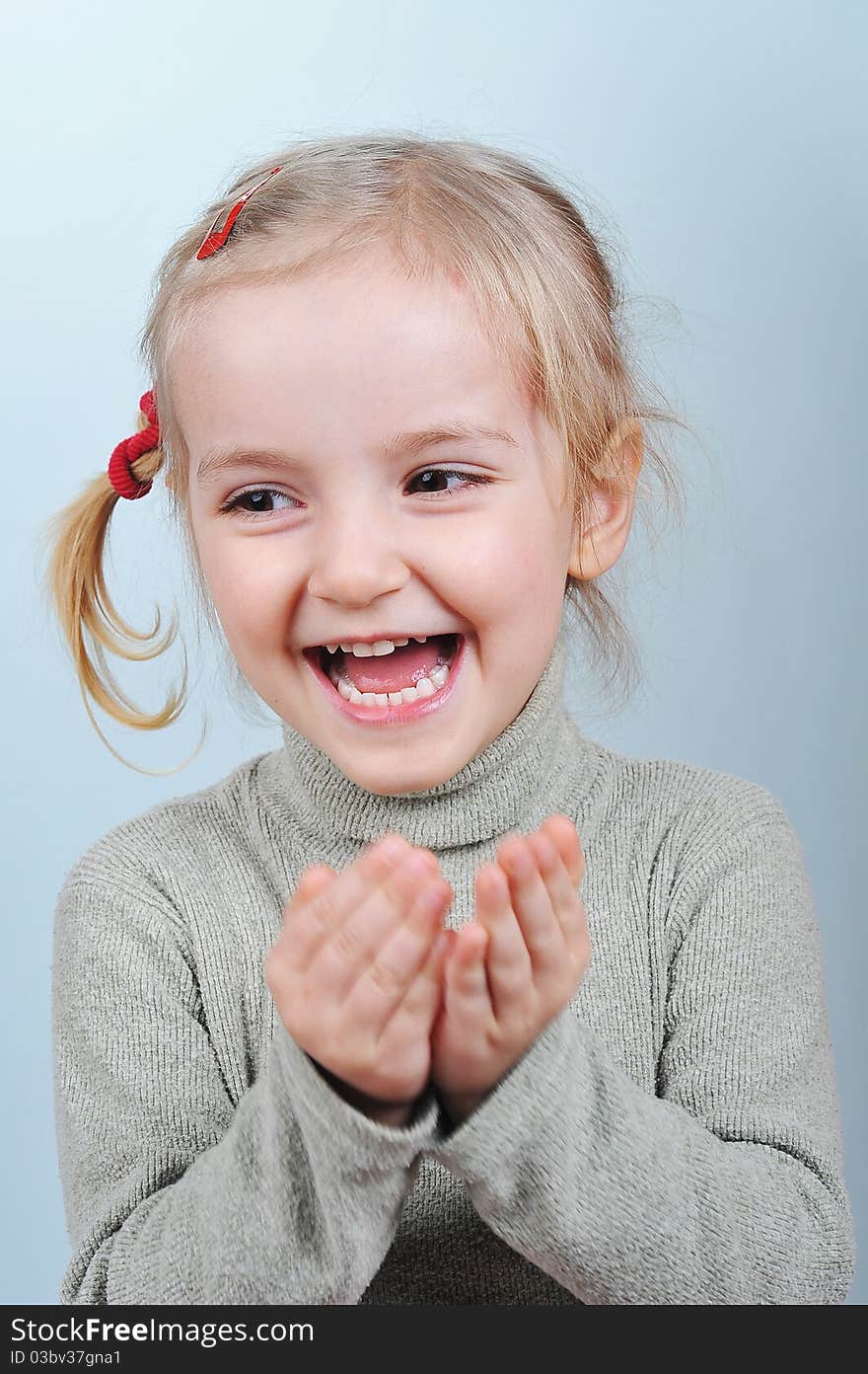 Portrait of lovely blond little girl