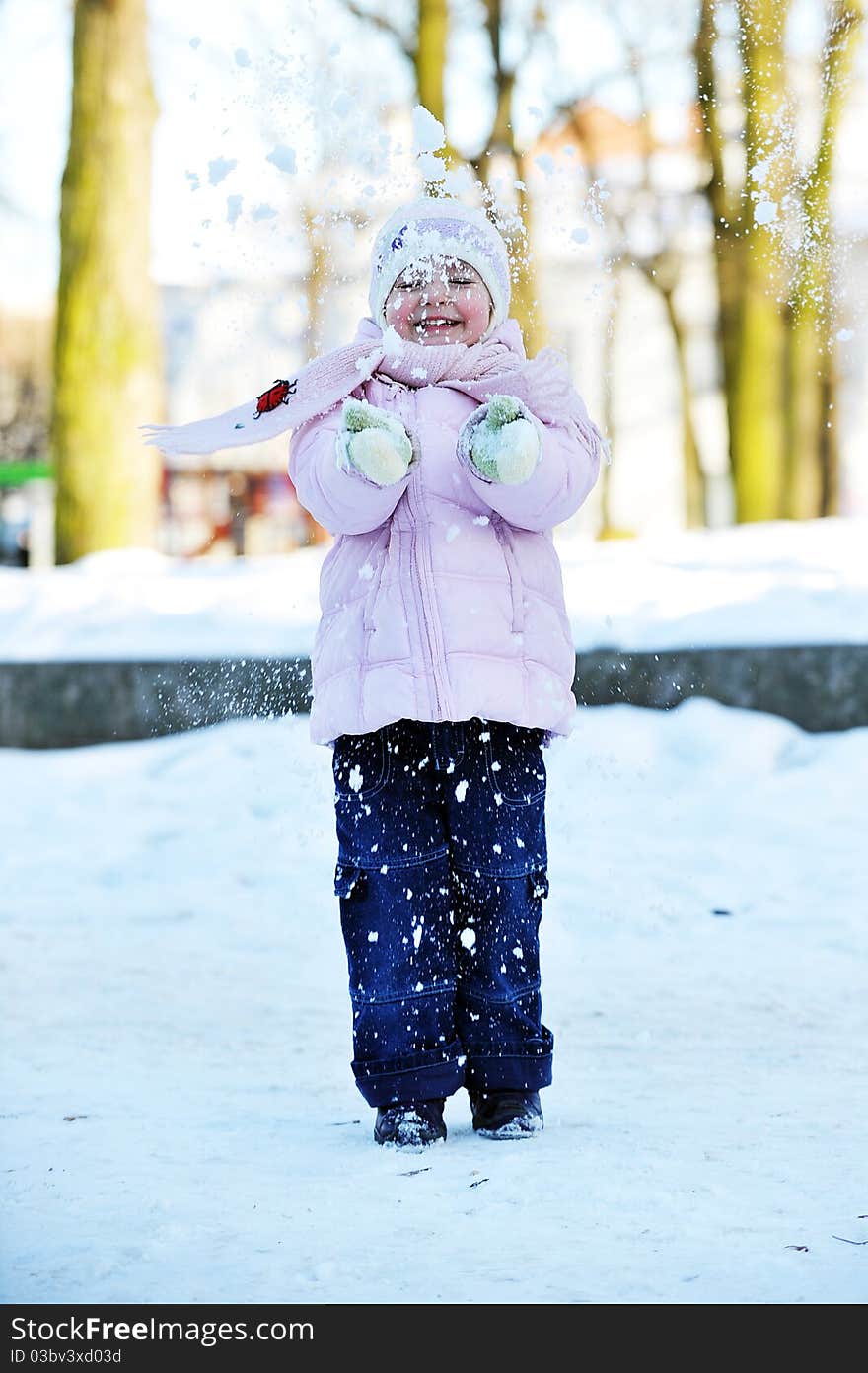 Girl playing in park