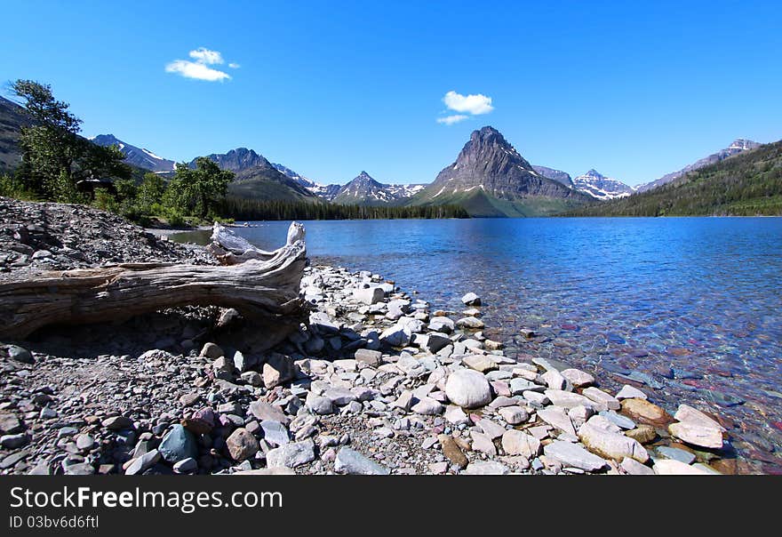 Two medicines lake scenic area in Glacier national park