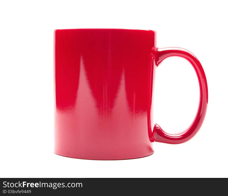 Red mug isolated on a white background