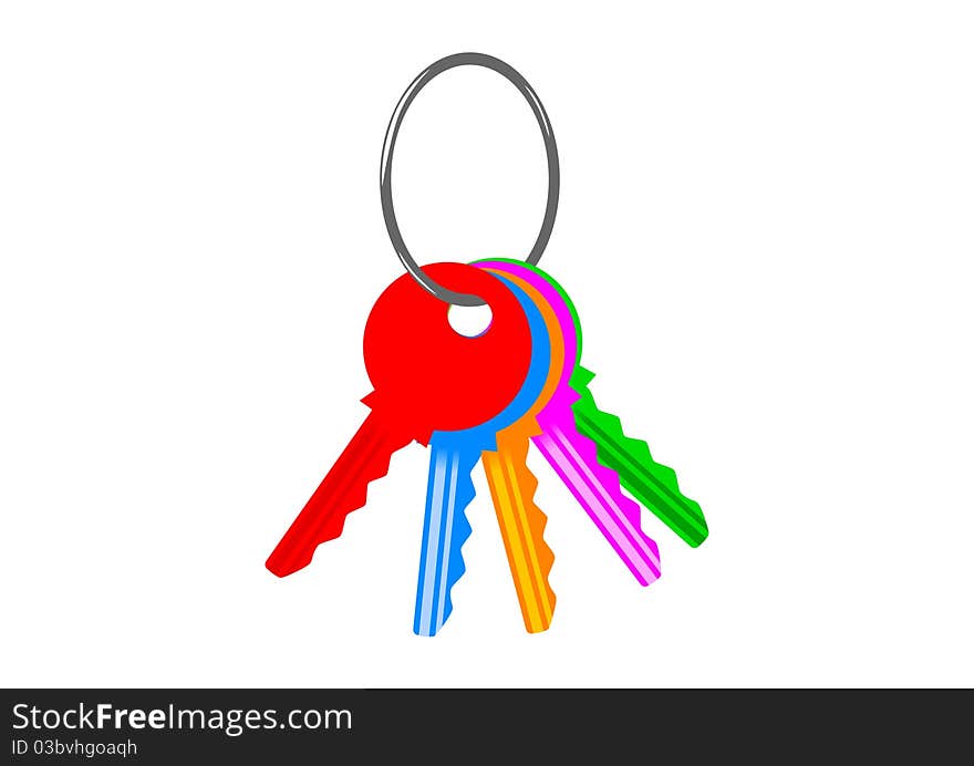 Keys on a white background. Keys on a white background