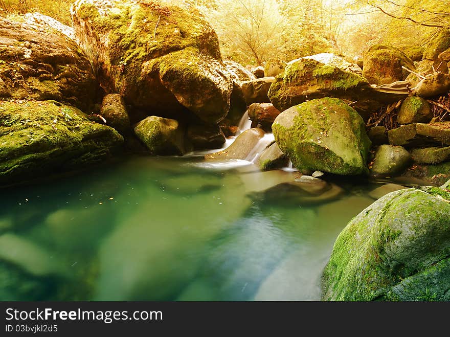 Small lake between the rocks