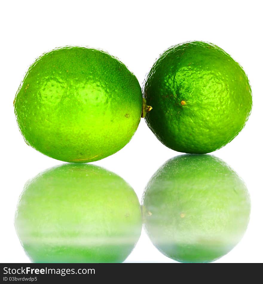 Green lime isolated close up