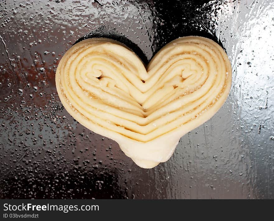 Raw pastry on a baking tray