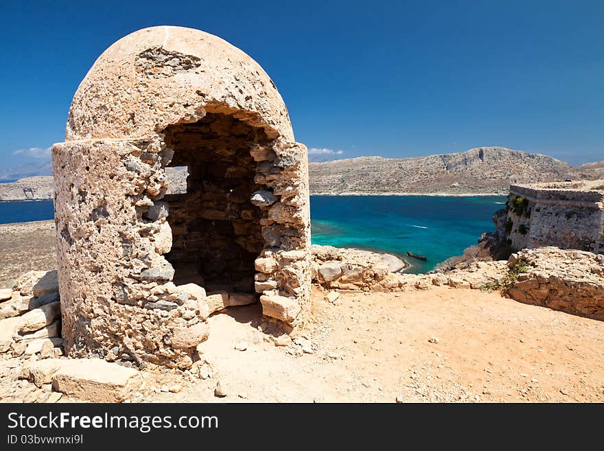 Fort Gramvousa on the Gramvousa Island (Crete, Greece)