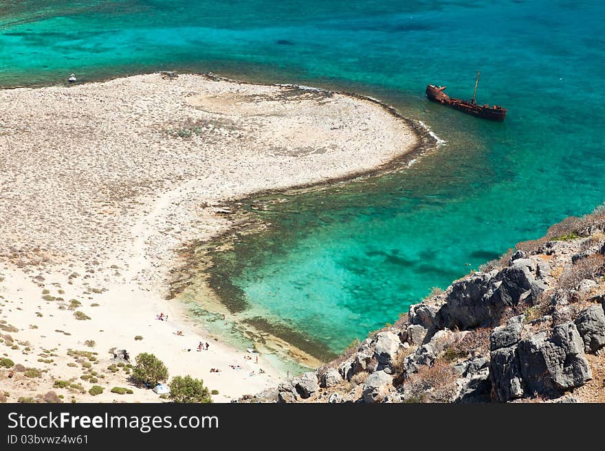 Shipwreck near Gramvousa Island (Crete, Greece)