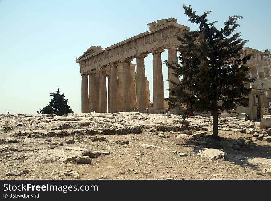 View of Parthenon in Acropolis, Athens.