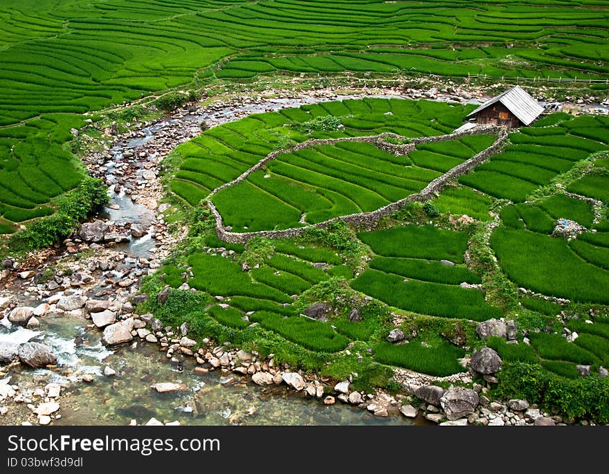 Farmers house in a velley in Sapa. Farmers house in a velley in Sapa