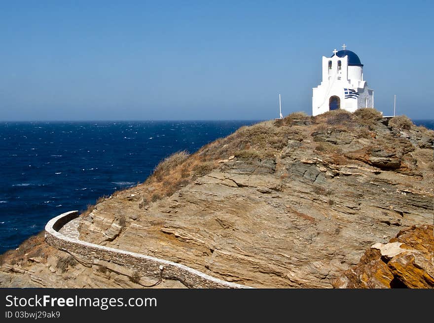 A chapel on the sea in the island of Sifnos, Greece. A chapel on the sea in the island of Sifnos, Greece.