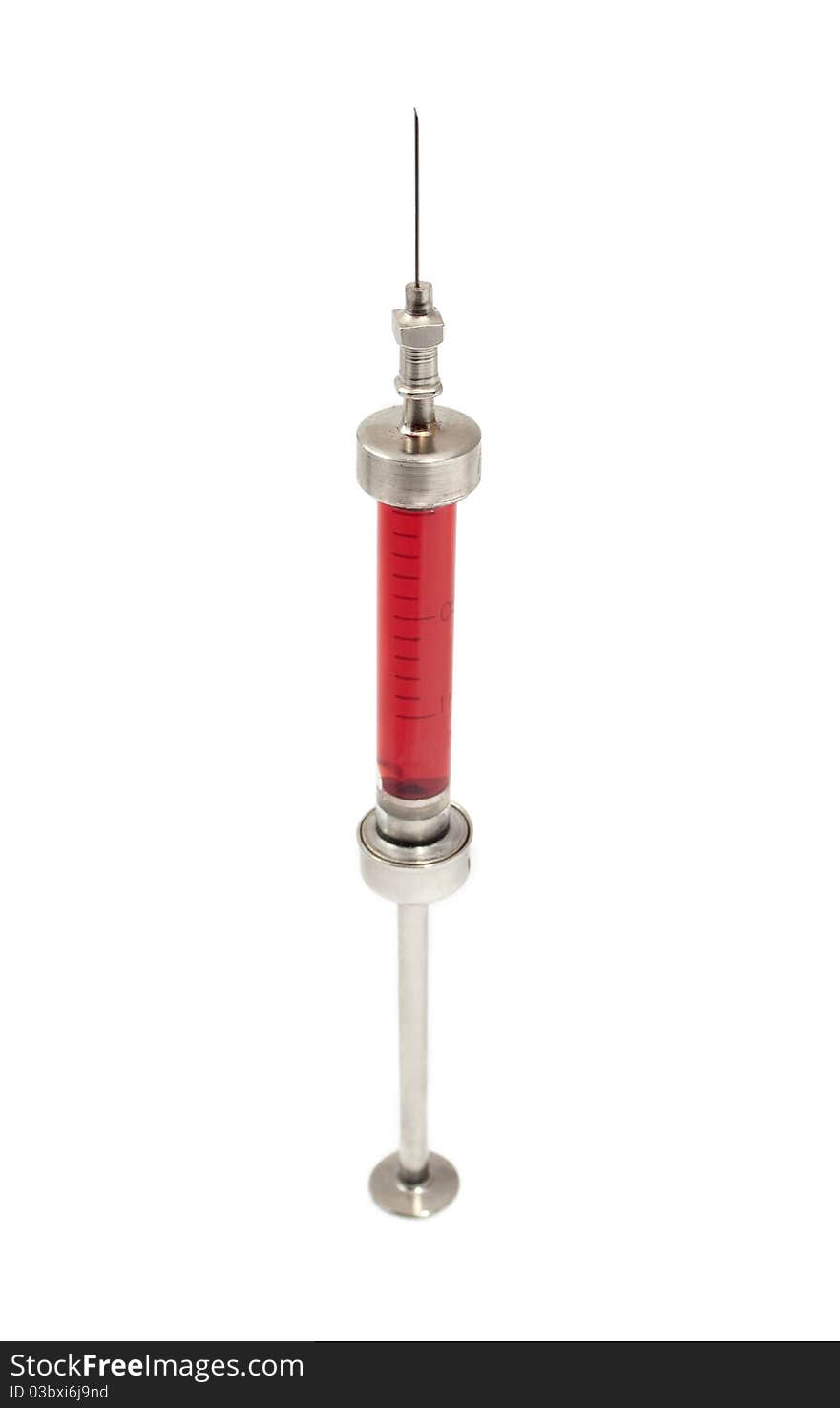 Syringe on a white background