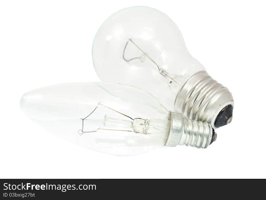 Light bulb on white background