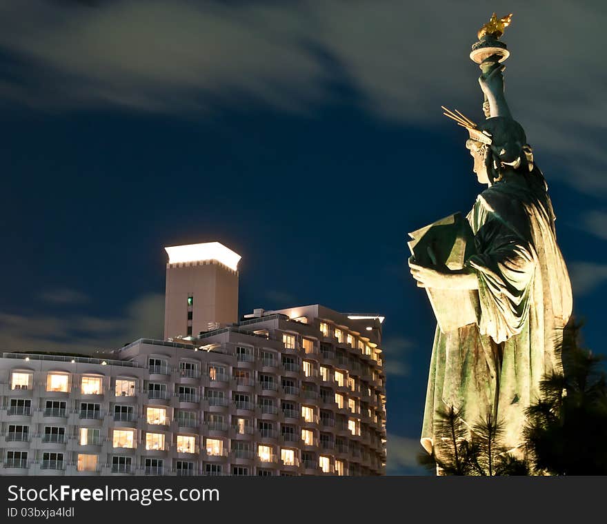 Replica of Statue of Liberty in Odaiba Island. Replica of Statue of Liberty in Odaiba Island.