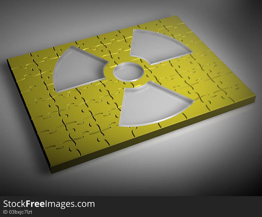 Abstract illustration on nuclear power - 3D