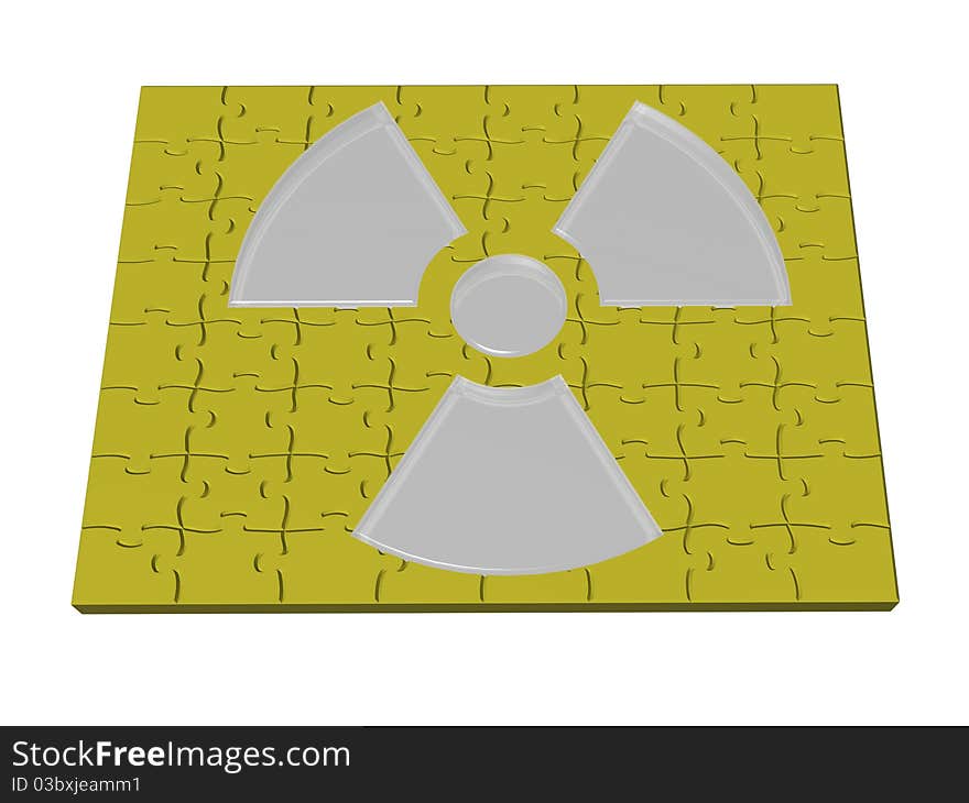 Abstract illustration on nuclear power - 3D