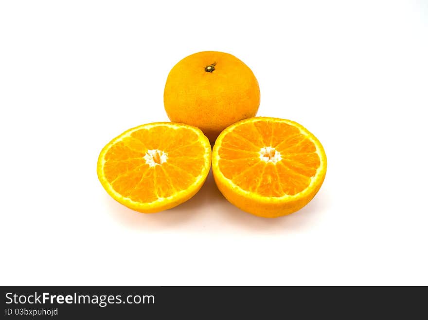 Slice of orange. isolated on white background