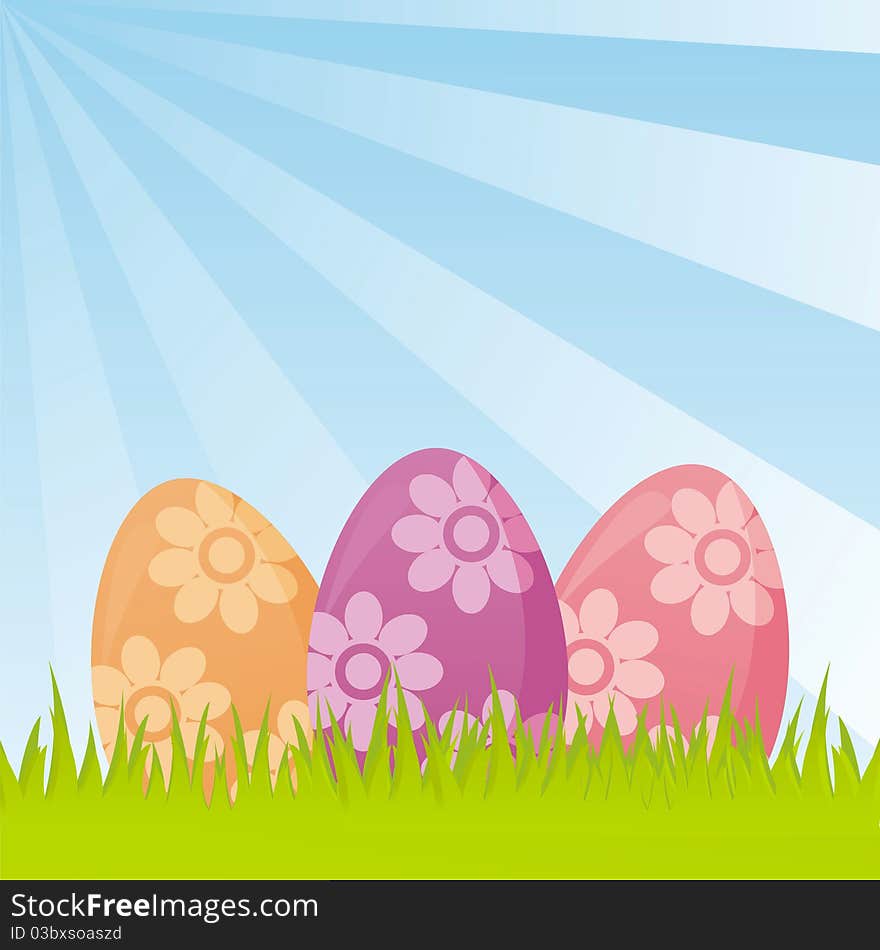 Colorful easter background with eggs