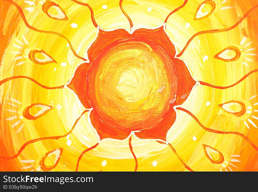 Closeup of bright orange pained picture texture background