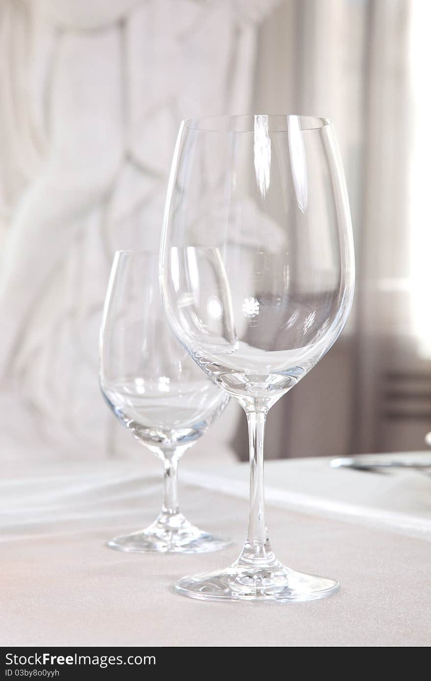 Wine glasses on the table