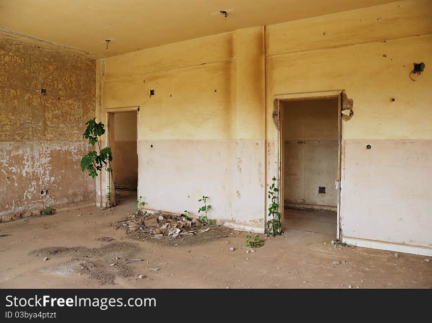 The thrown buildings in the demilitarised zone on the Syrian-Israeli border. The thrown buildings in the demilitarised zone on the Syrian-Israeli border.