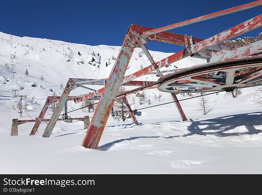 Abandoned chair lift