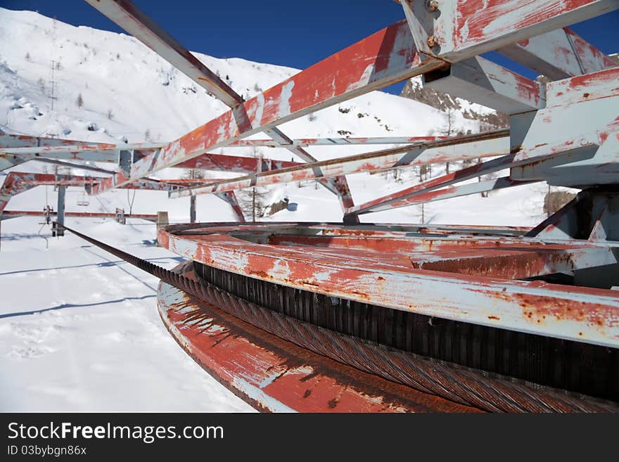 Abandoned chair lift